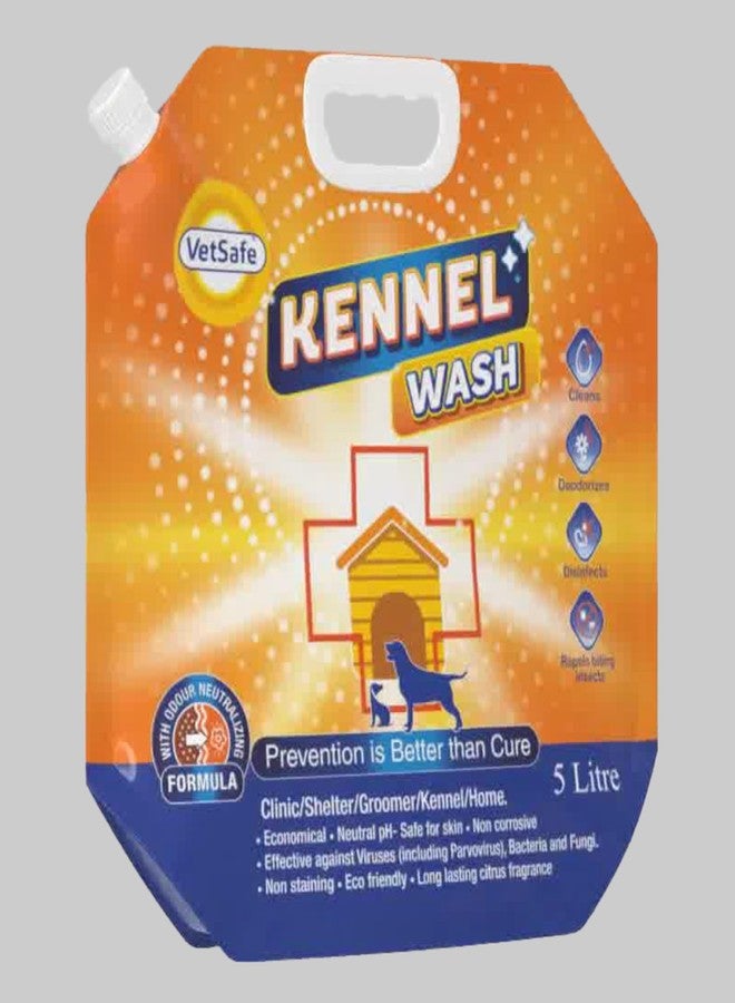 VetSafe Kennel Wash - 5000 ml (Pack of 2) | Super Concentrated Pet Floor & Kennel Cleaner | Odour Neutralizer, Disinfectant & Antimicrobial Wash for Dog Houses and Pet Areas - Image 2